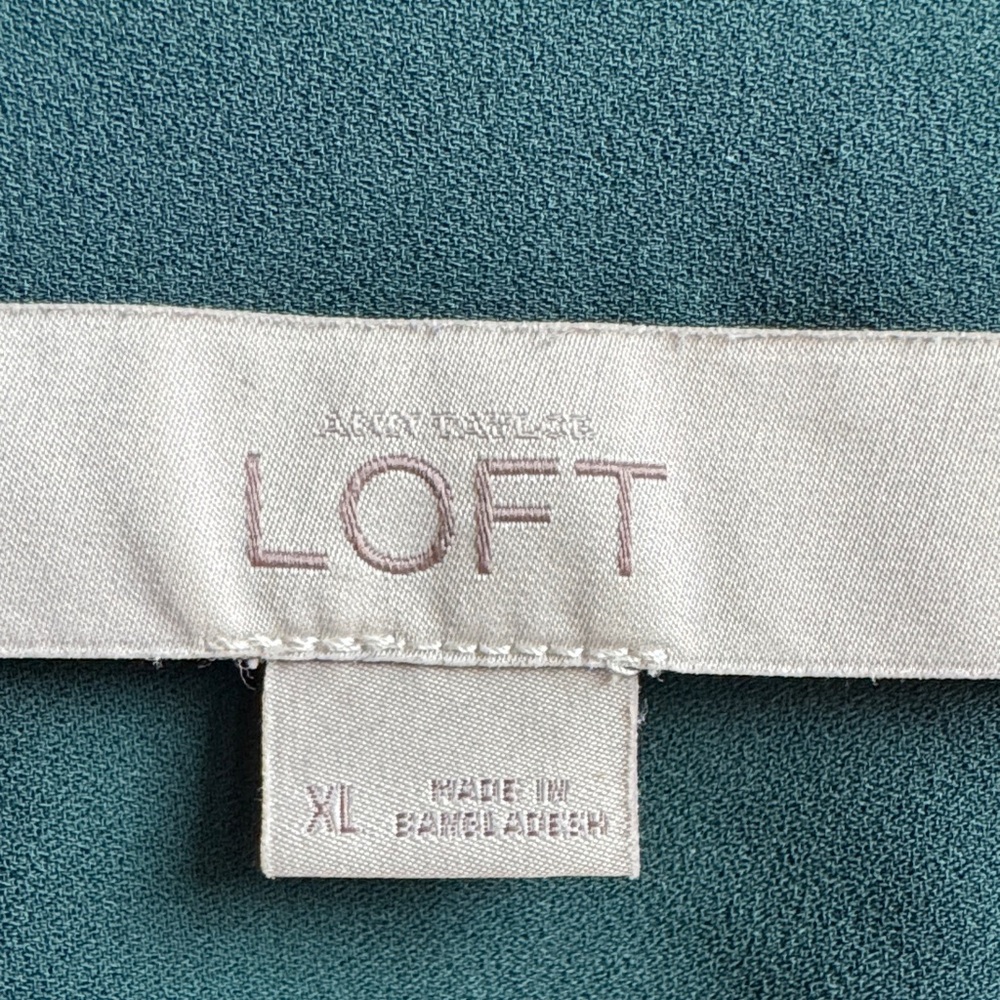 Loft Deep Green Button Down Shirt - image 3